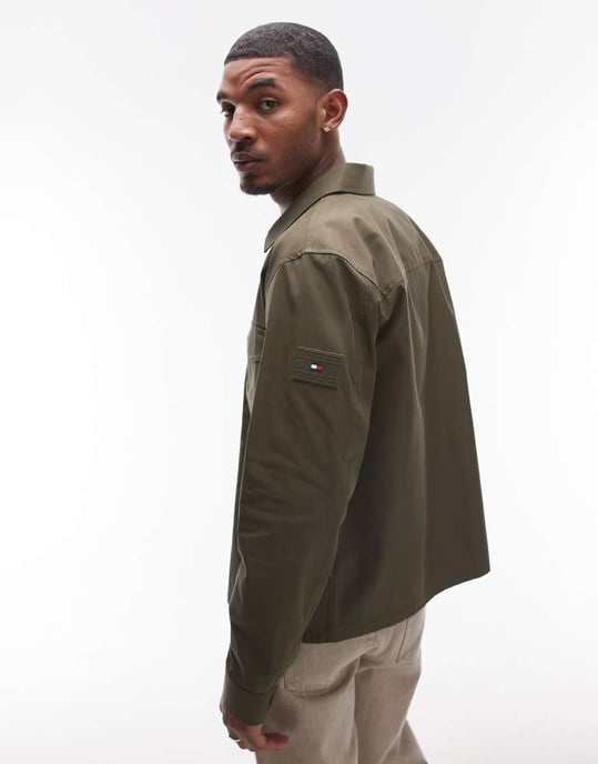 Tommy Hilfiger skjortjacka i khakigrön - Image 3