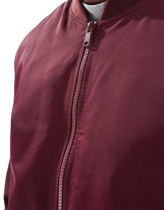ASOS DESIGN lätt bomberjacka i vinröd - Image 2