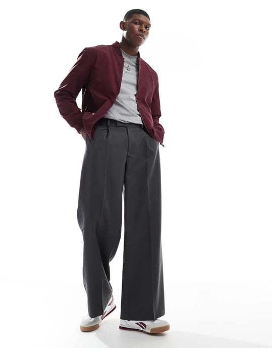 ASOS DESIGN lätt bomberjacka i vinröd - Image 4