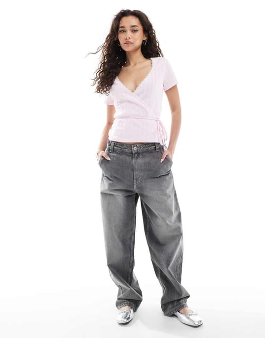 Miss Selfridge spetsdetaljerad knytblus - Image 4