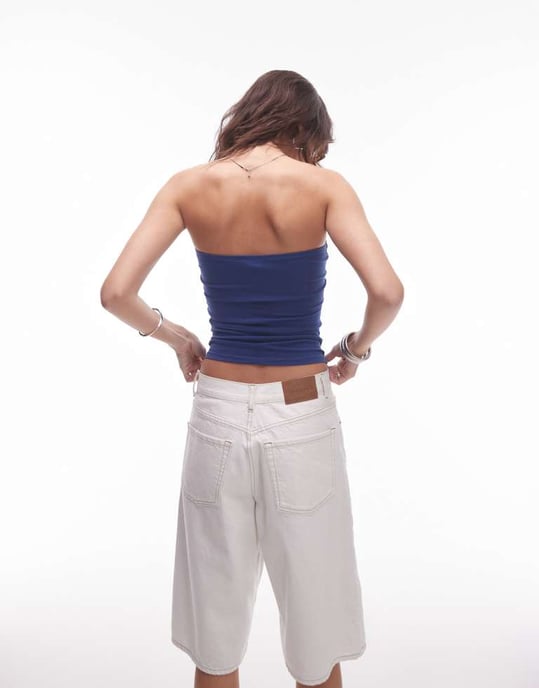 Topshop bandeau i marinblå - Image 4