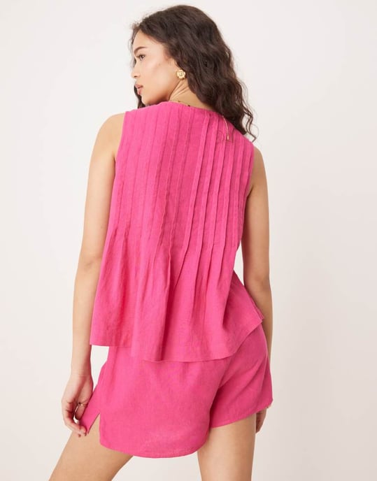 Nobody's Child Tilly knyt-detalj linne topp-set i rosa - Image 4