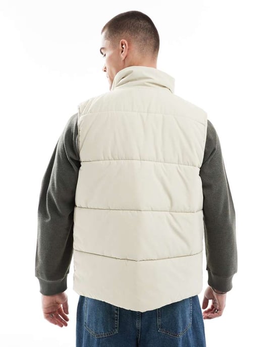 ASOS DESIGN pufferväst i sten - Image 3