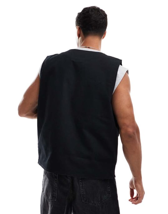 ASOS DESIGN utility väst i svart - Image 3