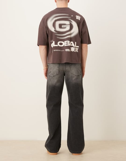 ASOS DESIGN vida flare jeans i vintage tvättad svart - Image 3