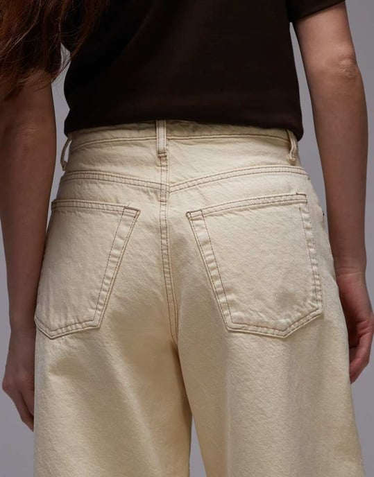 Topshop Barrel mid rise jean in buttermilk - Image 4