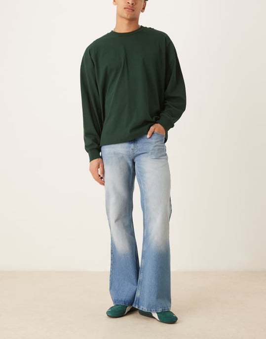 ASOS DESIGN vida flare jeans i vintage tvätt - Image 1