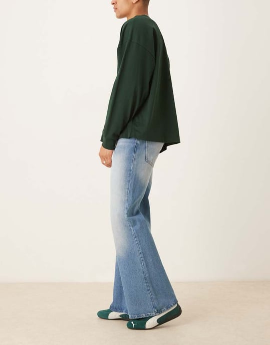 ASOS DESIGN vida flare jeans i vintage tvätt - Image 2