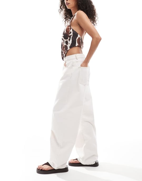 Miss Selfridge tunnjeans i ljusrosa tvätt - Image 3