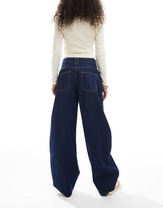 ASOS DESIGN hög midja barrel leg jeans i tvättad denim - Image 2