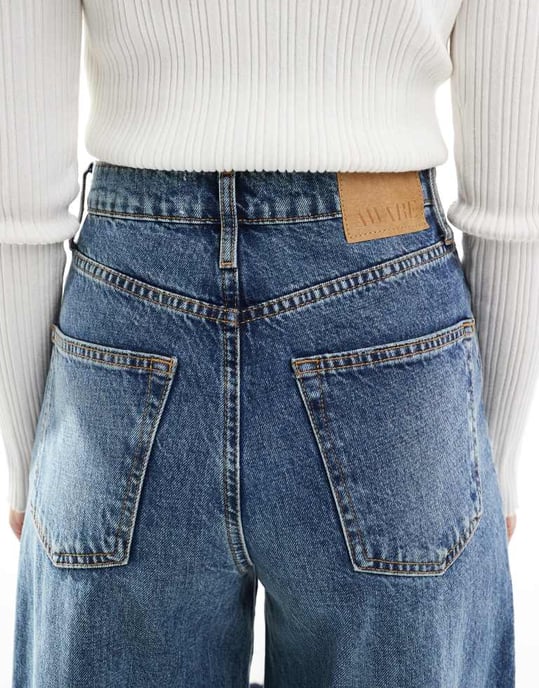AWARE extreme wide leg jeans in medium blue denim - Image 4