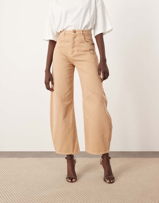 ARRANGE Sydney denim barrel legjeans i lera - Image 2