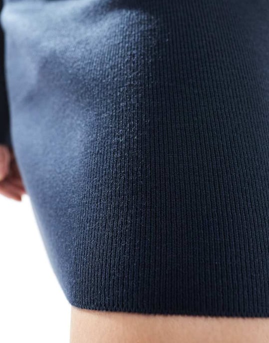 ASOS DESIGN stickad strukturerad minikjol i marinblått - Image 2