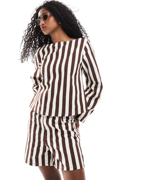 ASOS DESIGN pappashorts i bred rand - Image 1