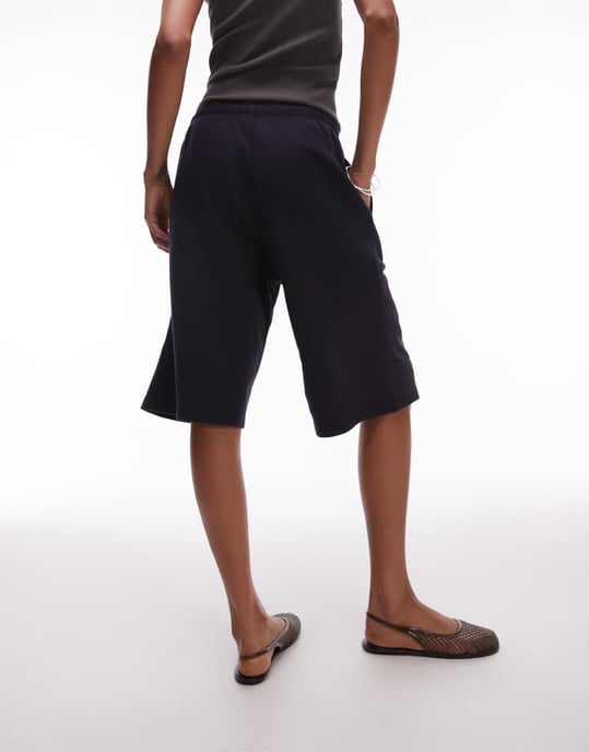 ARKET snöre jersey bermudashorts i mörkblått - Image 3