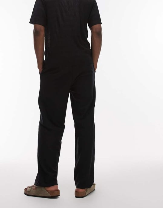 Topman rak ben ottoman jogger i svart - Image 2