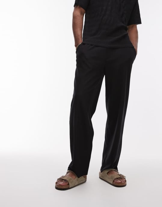 Topman rak ben ottoman jogger i svart - Image 4