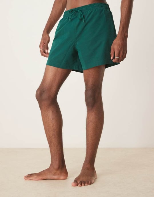 Abercrombie & Fitch badkläder 5\\' seersucker shorts i grön - Image 2
