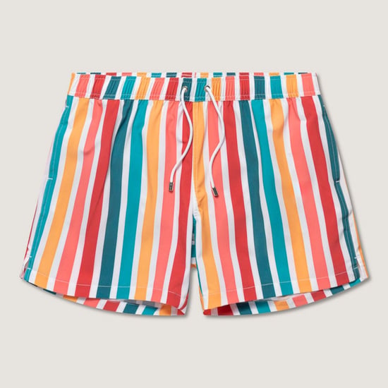 Classic swimshort in multicolour stripe with front tie pull string - Image 2