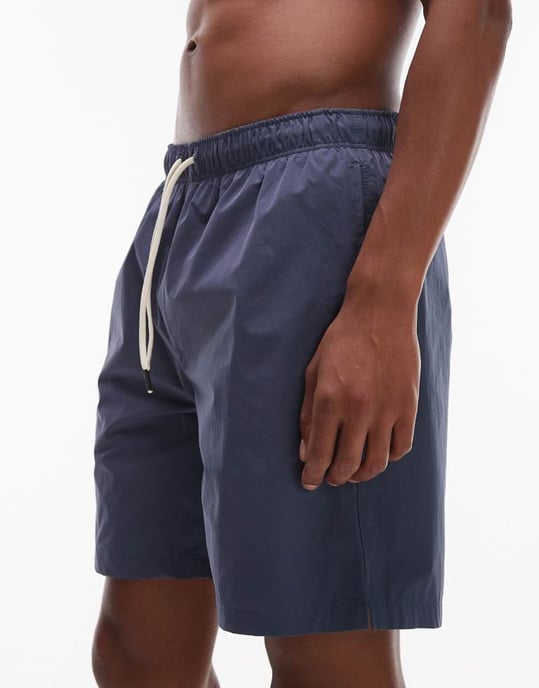 ARKET mellanlånga dragsko badshorts i mellanblå - Image 3