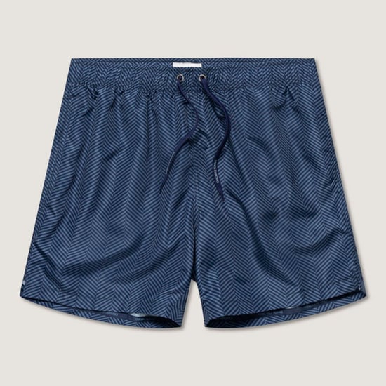 Luxe swimshort herringbone in dark blue with upper back pocket - Image 2