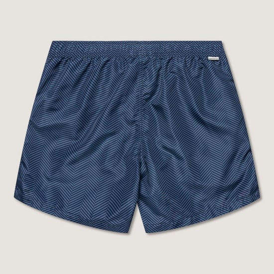 Luxe swimshort herringbone in dark blue with upper back pocket - Image 3