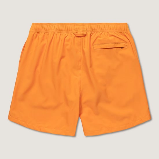 Classic solid swimshorts in blazing orange with front tie string - Image 3
