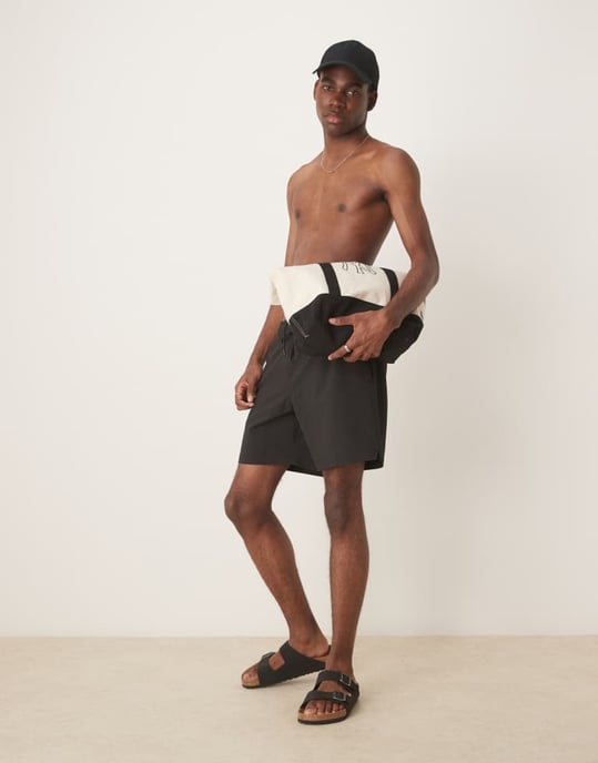 Abercrombie & Fitch badkläder 7\\' shorts i svart - Image 3