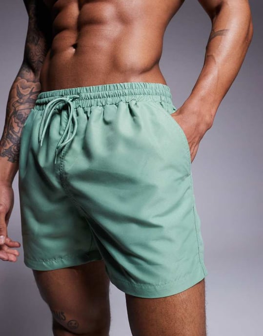 South Beach plain swim short in green - Image 4