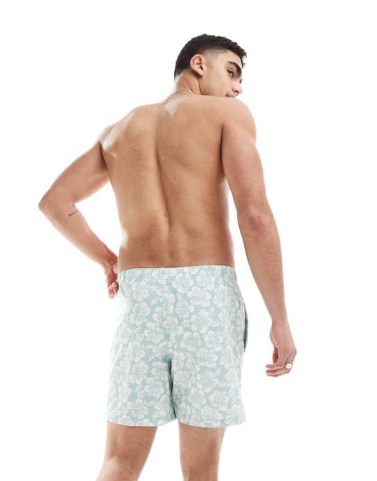 Hollister Y2K badshorts i ljusblått blommönster - Image 3
