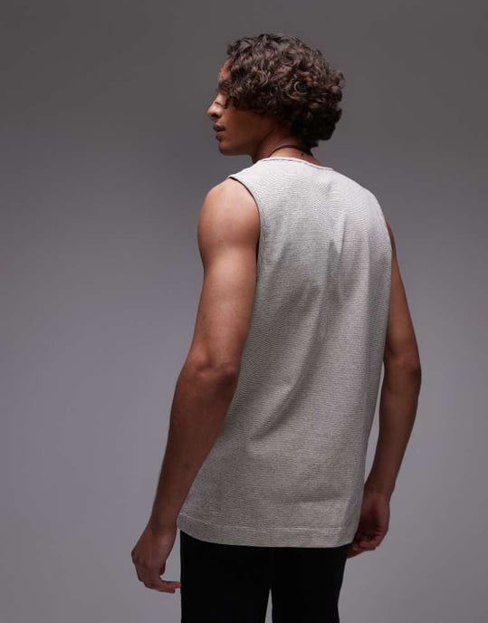 Topman finrandig väst i ecru - Image 4
