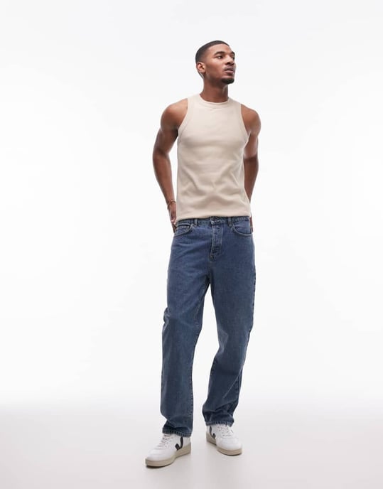 Topman figurnära ribbväst med hög krage i sten - Image 3