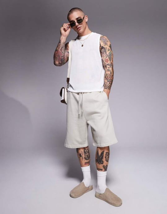ASOS DESIGN boxy oversized linne i krämig textur - Image 2