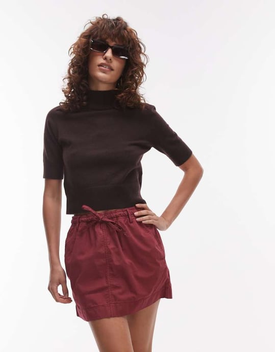 Topshop arbetskjol i stenfärg - Image 1