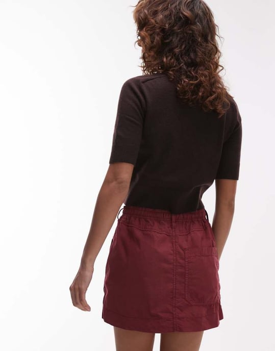 Topshop arbetskjol i stenfärg - Image 4