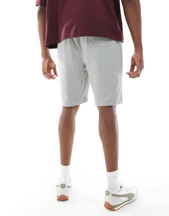 ASOS DESIGN slim piquéshorts i grått - Image 4
