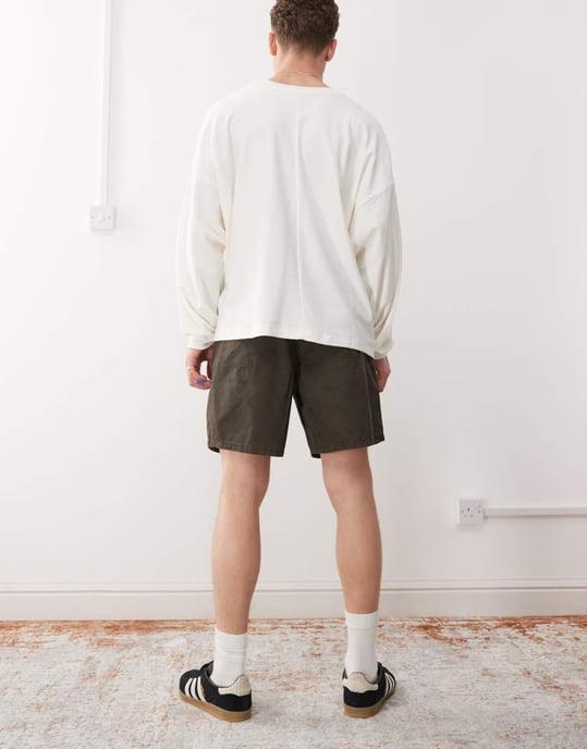 Obey lätt grusslinga shorts i rosin blekt tvätt - Image 2