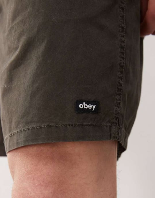 Obey lätt grusslinga shorts i rosin blekt tvätt - Image 3