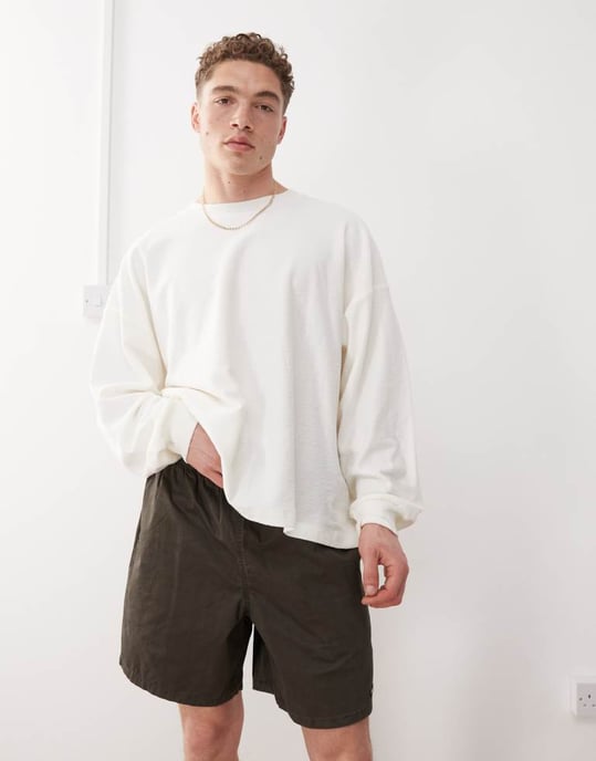 Obey lätt grusslinga shorts i rosin blekt tvätt - Image 4