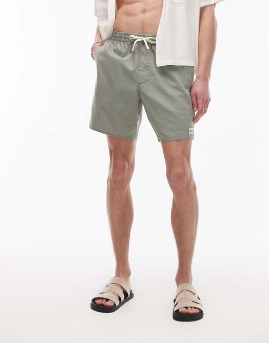 Rhythm classic linen jam short in green - Image 3