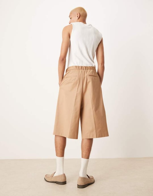 ASOS DESIGN smart oversize bermudashorts i stengrå - Image 3