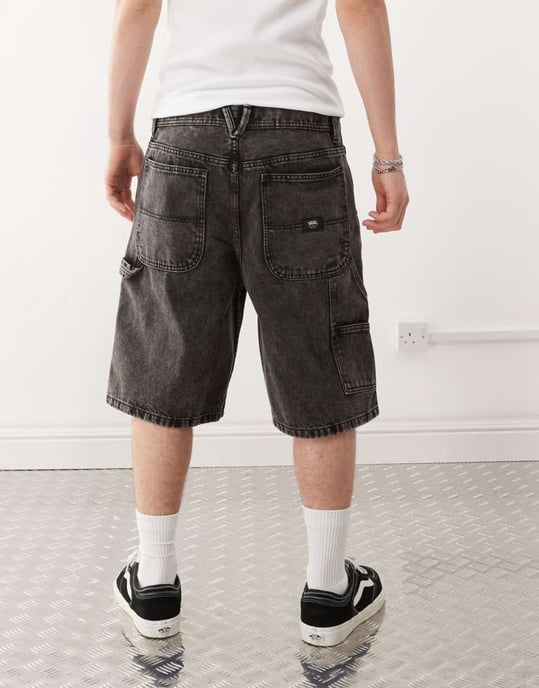 Vans drill chore löst sittande denimshorts i tvättad svart - Image 4