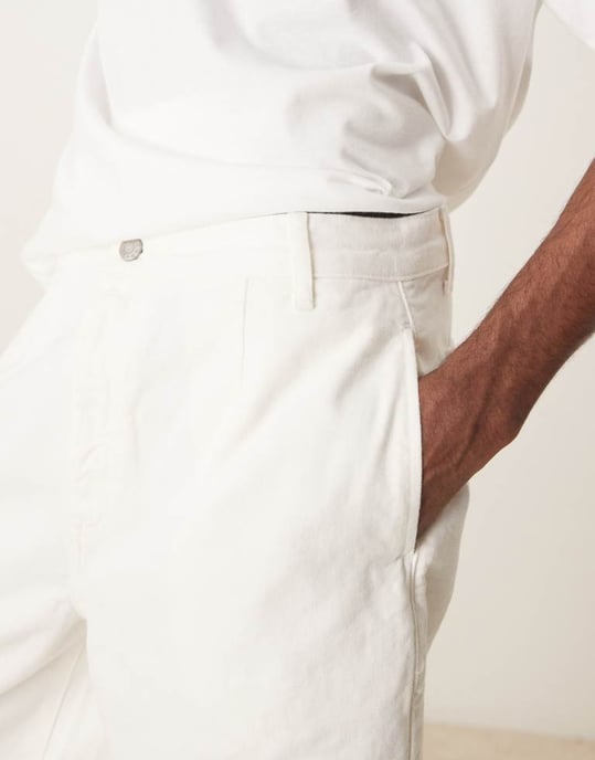 ASOS DESIGN långa plisserade shorts i sten - Image 3