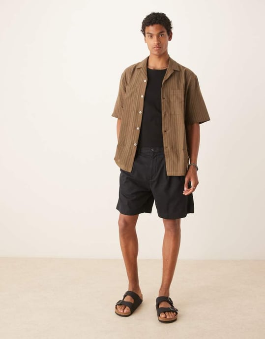 Abercrombie & Fitch 9\\' plisserad shorts i svart - Image 2
