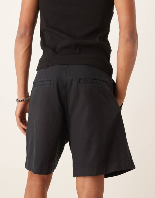 Abercrombie & Fitch 9\\' plisserad shorts i svart - Image 3
