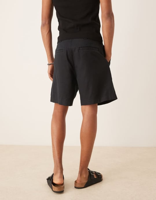 Abercrombie & Fitch 9\\' plisserad shorts i svart - Image 4