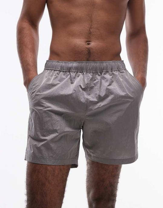 Topman metallbaddräkt i kolgrå - Image 2