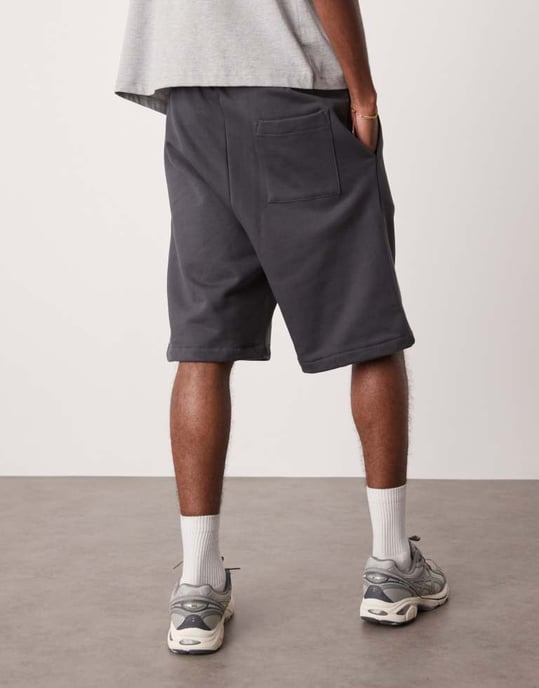 ASOS DESIGN tung oversized shorts 400gsm i kolgrå - KOLGRÅ - KOLGRÅ - Image 2