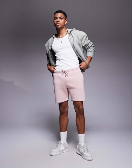 ASOS DESIGN skinny jersey shorts i mauve - Image 1