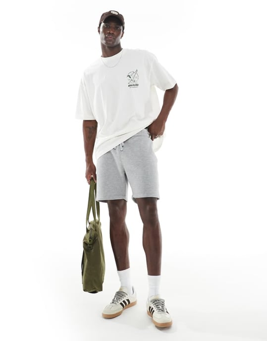 ASOS DESIGN skinny jersey shorts i gråmelange - Image 1